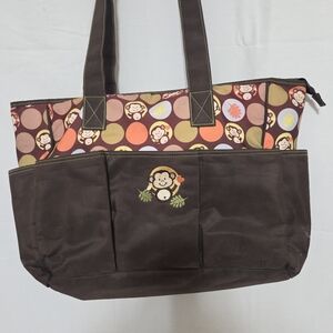 Adorable Monkey Print Diaper Tote Bag